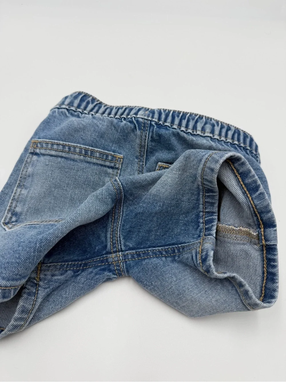 Old Navy Light Blue Denim Pull-On Shorts with Drawstring 18-24 Months